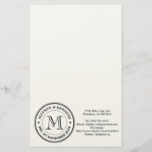 独自のレトロロゴタイポグラフィモノグラムを作成 便箋 (正面)