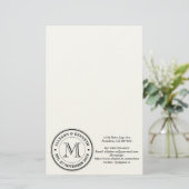 独自のレトロロゴタイポグラフィモノグラムを作成 便箋 (スタンド正面)