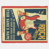 独自のレトロロックミュージックフリースブランケット フリースブランケット (正面(横))