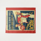 独自のレトロロック音楽タペストリを作成 タペストリー (正面(横))