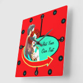 独自のレトロヴィンテージ50sダイナーの作成 スクエア壁時計 (傾斜)