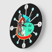 独自のレトロヴィンテージ50sダイナーの作成 ラージ壁時計 (傾斜)