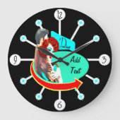 独自のレトロヴィンテージ50sダイナーの作成 ラージ壁時計 (正面)