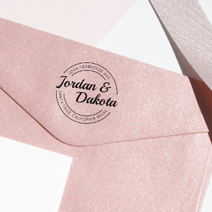 独自のレトロ循環差出人住所の作成 ラバースタンプ