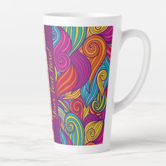 独自のレトロ旋回パターン名と写真の作成 カフェラテマグ (右)