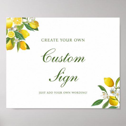 独自のレモンをテーマにしたテーブルトップサインを作成 ポスター (正面)