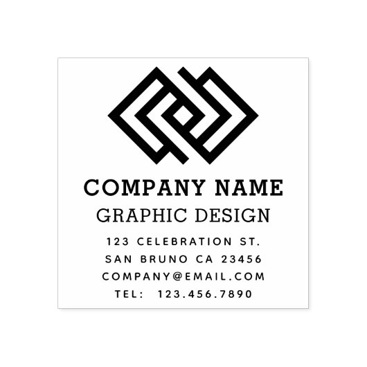 独自のロカスタムゴとビジネス詳細の作成 ラバースタンプ (インプリント)