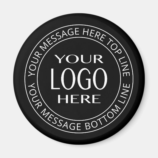 独自のロゴとカスタマイズ可能な円形文字 マグネット (正面)