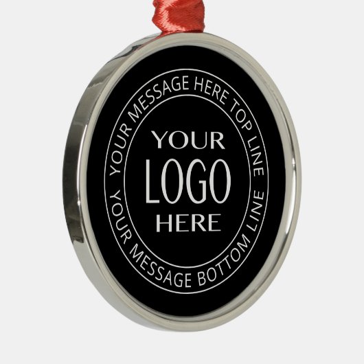 独自のロゴとカスタマイズ可能な円形文字 メタルオーナメント (右)