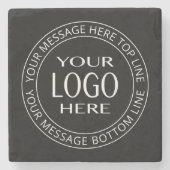 独自のロゴとカスタマイズ可能な循環文字 ストーンコースター (正面)