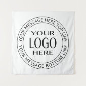 独自のロゴとカスタマイズ可能な循環文字 タペストリー (正面)