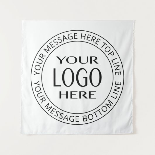 独自のロゴとカスタマイズ可能な循環文字 タペストリー (正面)