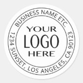 独自のロゴとカスタマイズ可能な循環文字 ラウンドシール (正面)