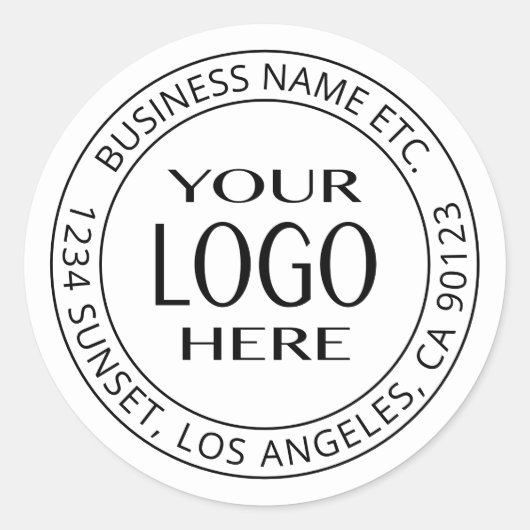 独自のロゴとカスタマイズ可能な循環文字 ラウンドシール (正面)