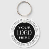 独自のロゴと円形の文字の追加 キーホルダー (正面)