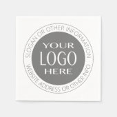 独自のロゴと円形の文字の追加 スタンダードカクテルナプキン (正面)