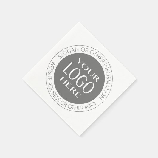 独自のロゴと円形の文字の追加 スタンダードカクテルナプキン (角)