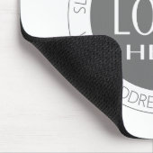 独自のロゴと円形の文字の追加 マウスパッド (コーナー)