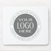 独自のロゴと円形の文字の追加 マウスパッド (正面)