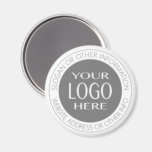 独自のロゴと円形の文字の追加 マグネット (正面/裏面)