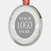 独自のロゴと円形の文字の追加 メタルオーナメント (左)