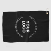 独自のロゴと編集可能な循環文字 ゴルフタオル (横)