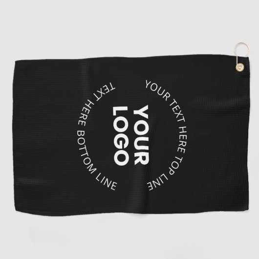 独自のロゴと編集可能な循環文字 ゴルフタオル (横)