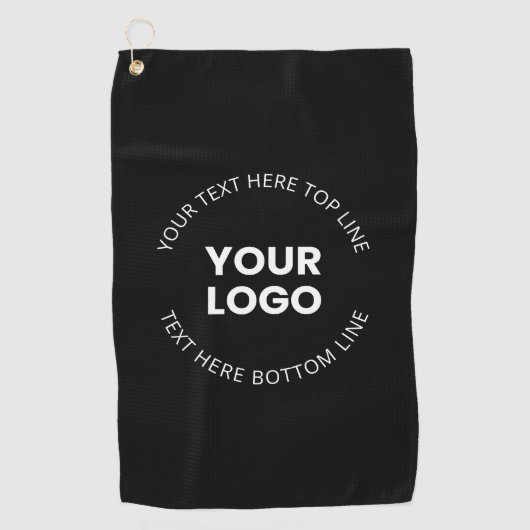 独自のロゴと編集可能な循環文字 ゴルフタオル (正面)