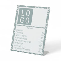 独自のロゴのビジネス価格リストSAGEグリーンホワイト