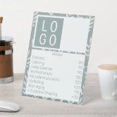 独自のロゴのビジネス価格リストSAGEグリーンホワイト 台座サイン (インサイチュ)