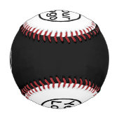 独自のロゴの追加 |黒と白 野球ボール (裏面)