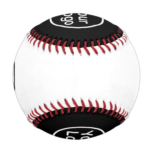 独自のロゴの追加 |黒と白 野球ボール (正面)