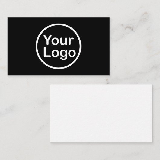 独自のロゴの追加 |黒の背景 エンクロージャーカード (正面/裏面)