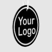 独自のロゴの追加 |黒の背景 オーナメント (正面)