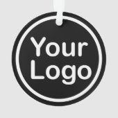 独自のロゴの追加 |黒の背景 オーナメント (裏面)