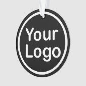 独自のロゴの追加 |黒の背景 オーナメント (正面)