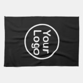 独自のロゴの追加 |黒の背景 キッチンタオル (横)