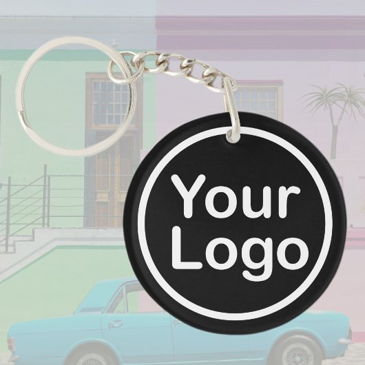 独自のロゴの追加 |黒の背景 キーホルダー