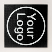 独自のロゴの追加 |黒の背景 ジグソーパズル (横)