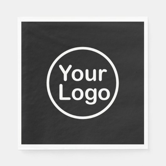 独自のロゴの追加 |黒の背景 スタンダードランチョンナプキン (正面)