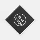 独自のロゴの追加 |黒の背景 スタンダードランチョンナプキン (角)