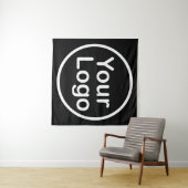 独自のロゴの追加 |黒の背景 タペストリー (インサイチュ(横))