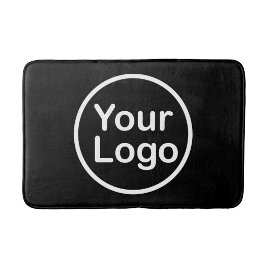 独自のロゴの追加 |黒の背景 バスマット (正面)