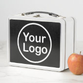 独自のロゴの追加 |黒の背景 メタルランチボックス (インサイチュ)