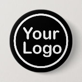 独自のロゴの追加 |黒の背景 缶バッジ (正面)