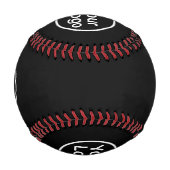 独自のロゴの追加 |黒の背景 野球ボール (正面)