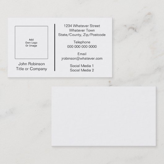 独自のロゴまたはイメージを追加する 名刺 (正面/裏面)