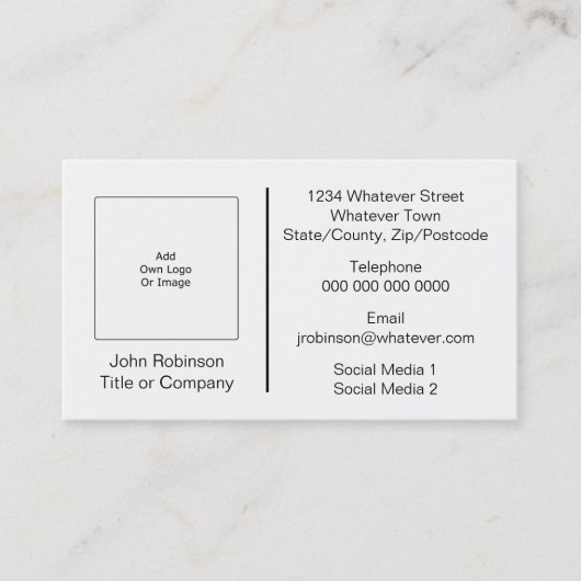 独自のロゴまたはイメージを追加する 名刺 (正面)