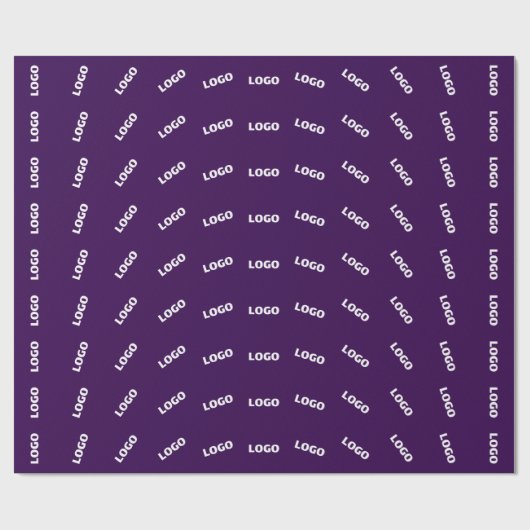 独自のロゴまたは任意のアップロード画像パターン | 紫 ラッピングペーパー (フラット)