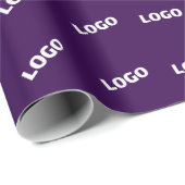 独自のロゴまたは任意のアップロード画像パターン | 紫 ラッピングペーパー (ロールコーナー)